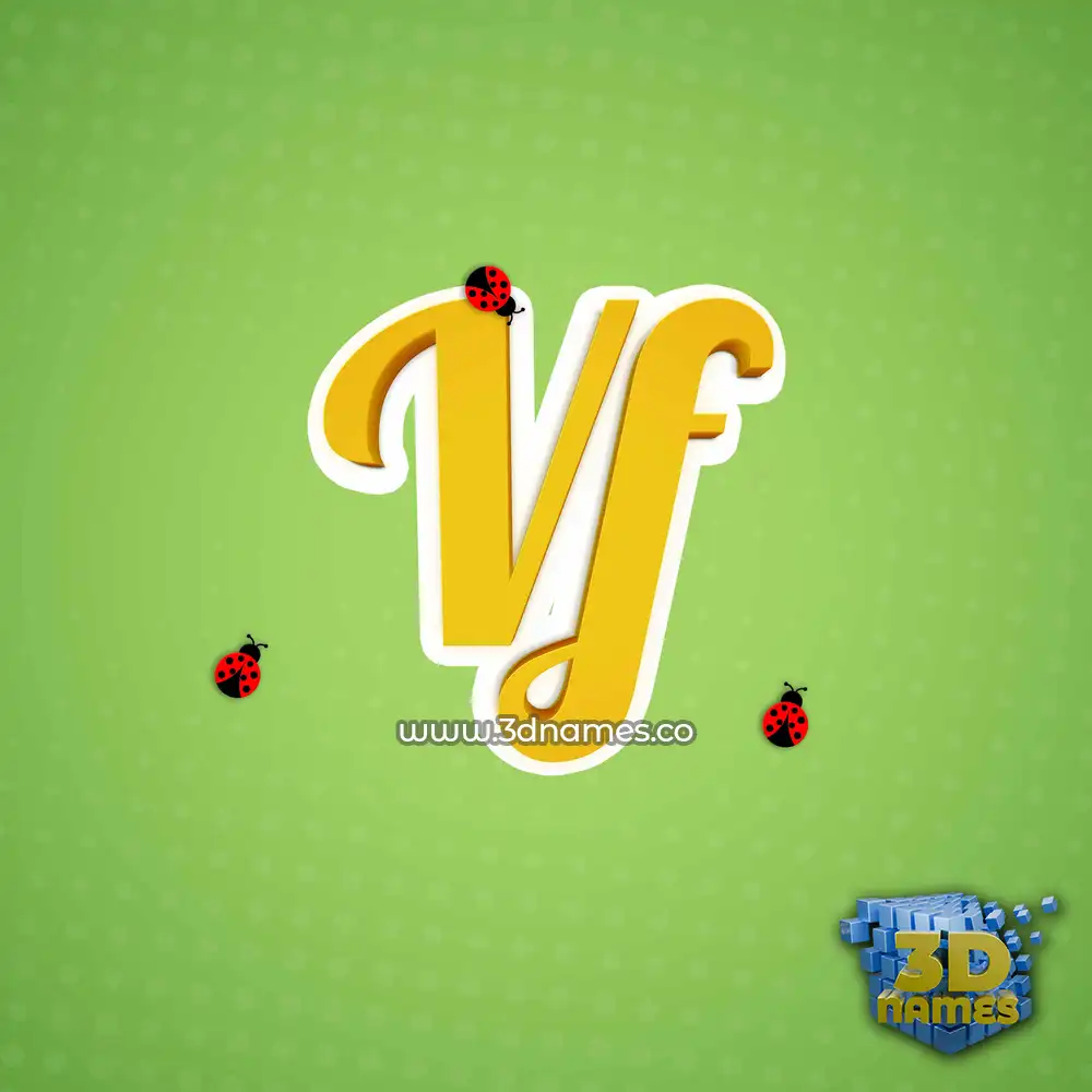 vf in Ladybugs style - 3D name wallpaper