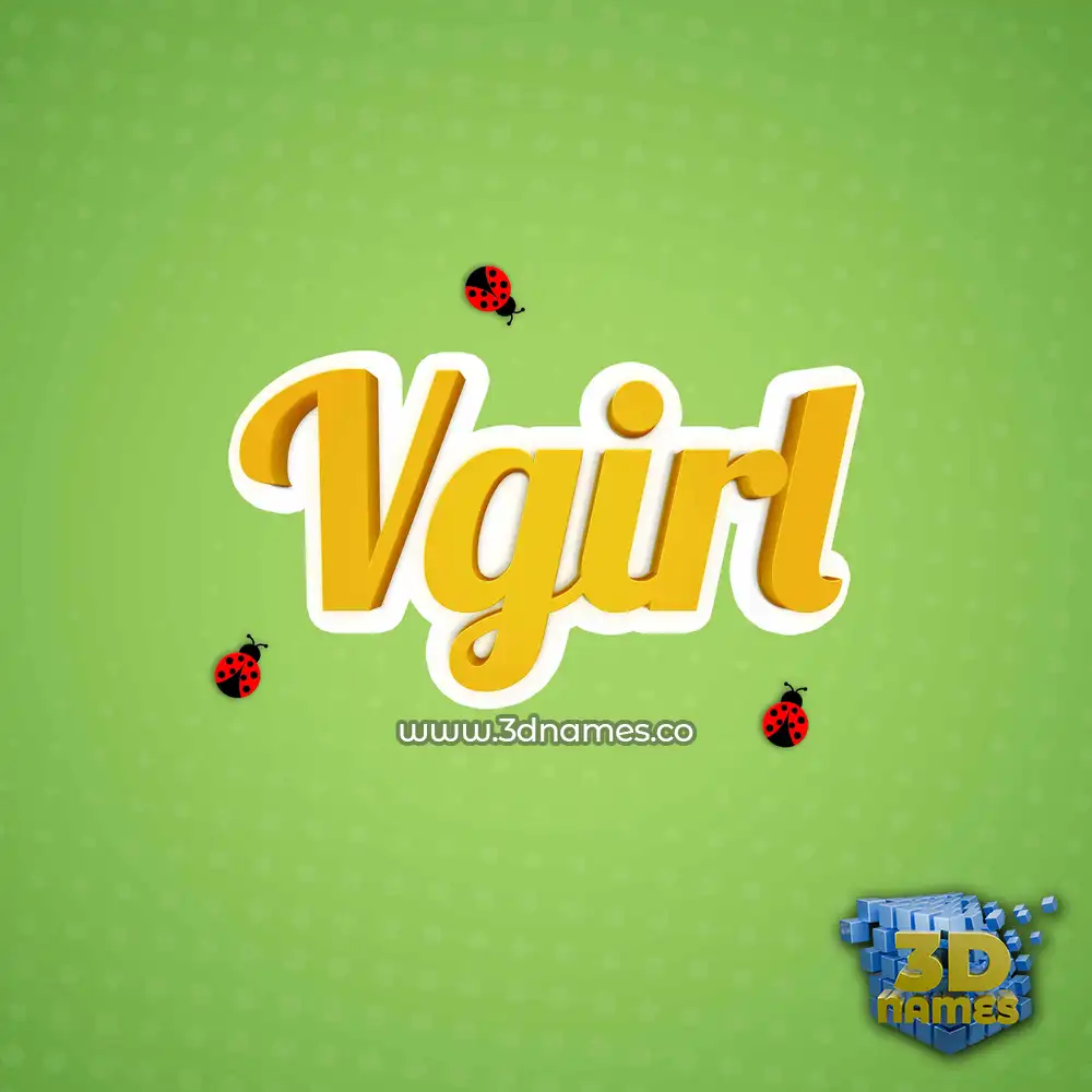 vgirl in Ladybugs style - 3D name wallpaper