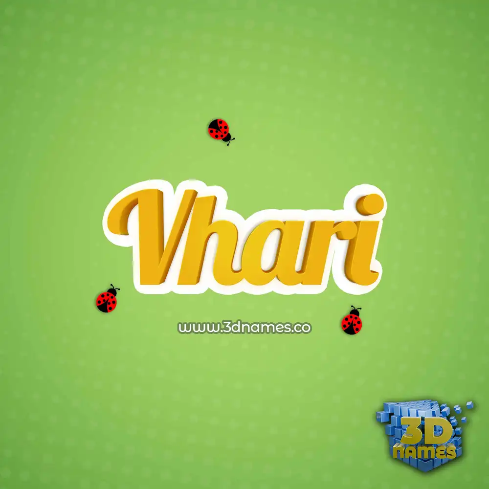 vhari in Ladybugs style - 3D name wallpaper