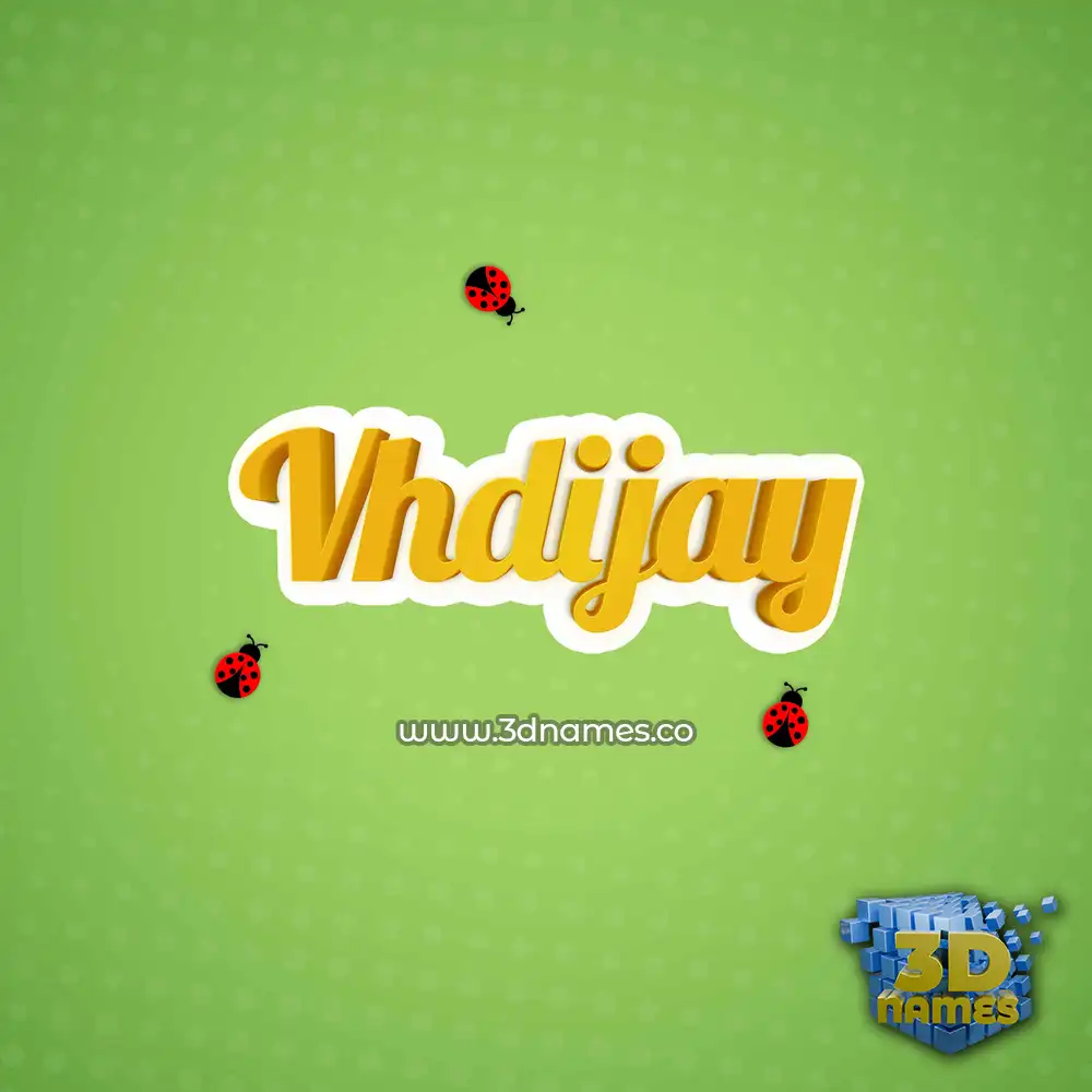 vhdijay in Ladybugs style - 3D name wallpaper