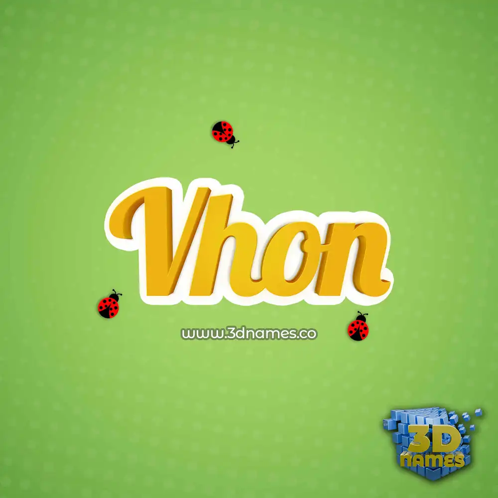 vhon in Ladybugs style - 3D name wallpaper