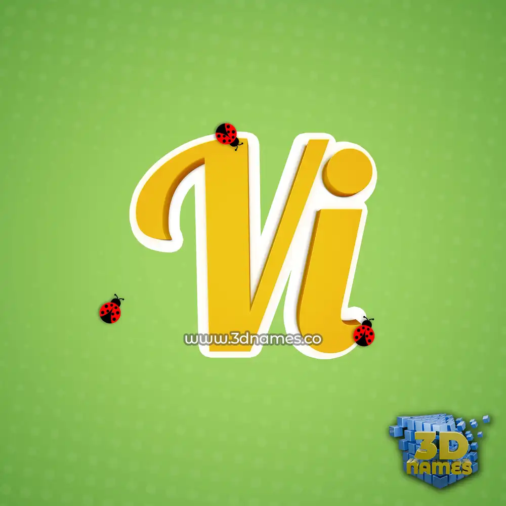 vi in Ladybugs style - 3D name wallpaper