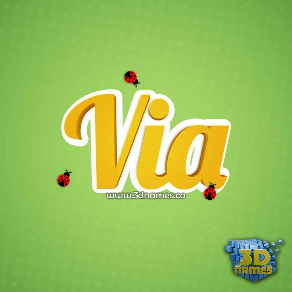via in Ladybugs style - 3D name wallpaper