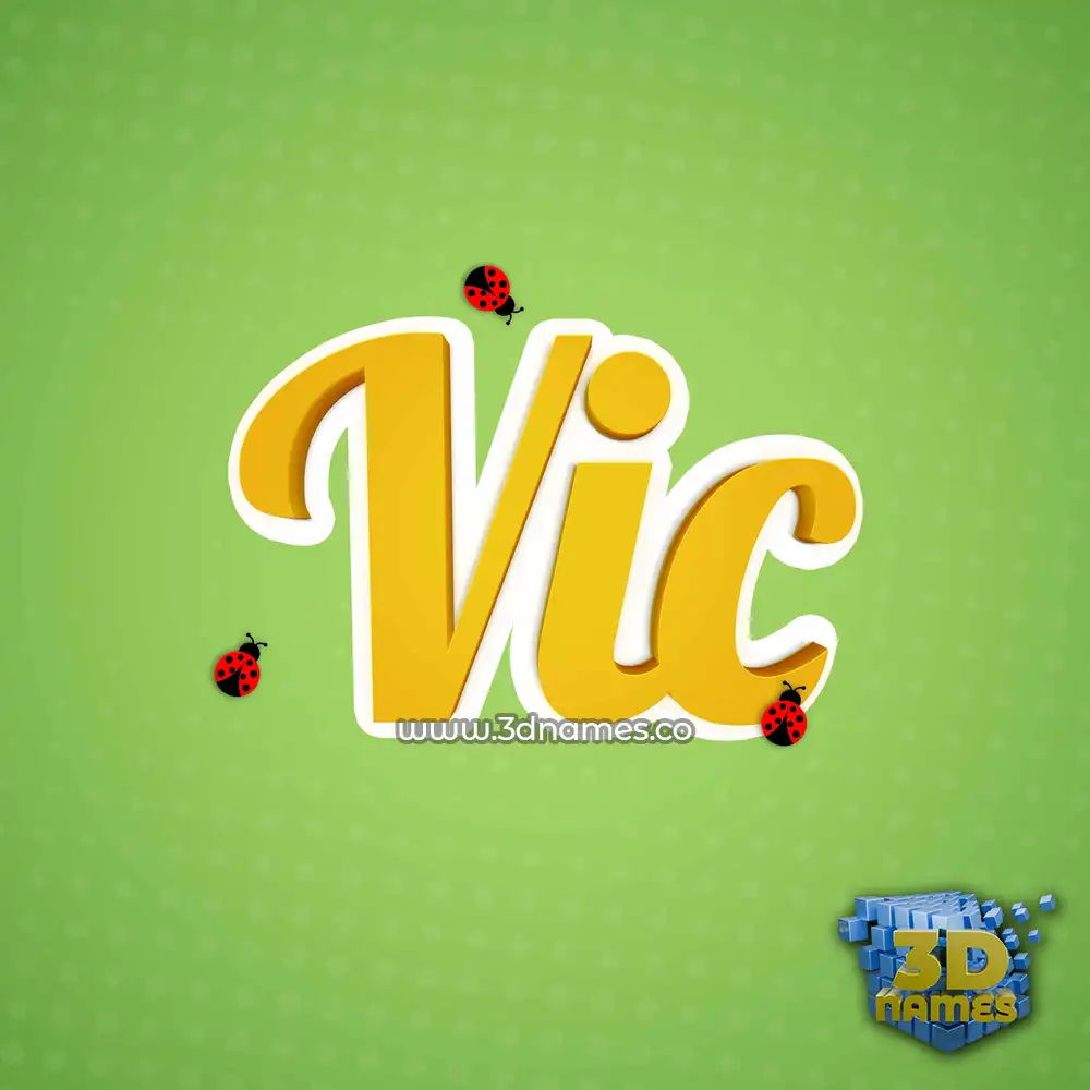 vic in Ladybugs style - 3D name wallpaper