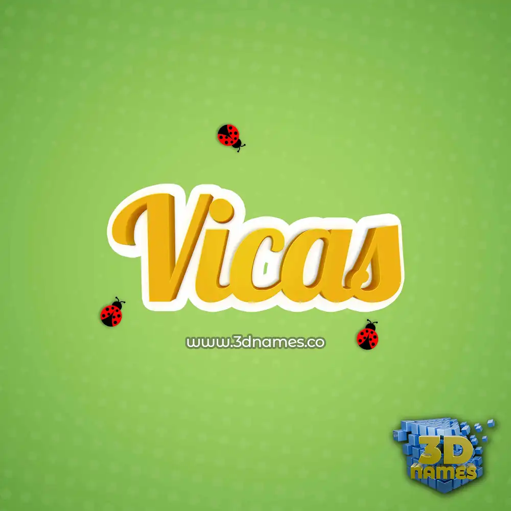 vicas in Ladybugs style - 3D name wallpaper