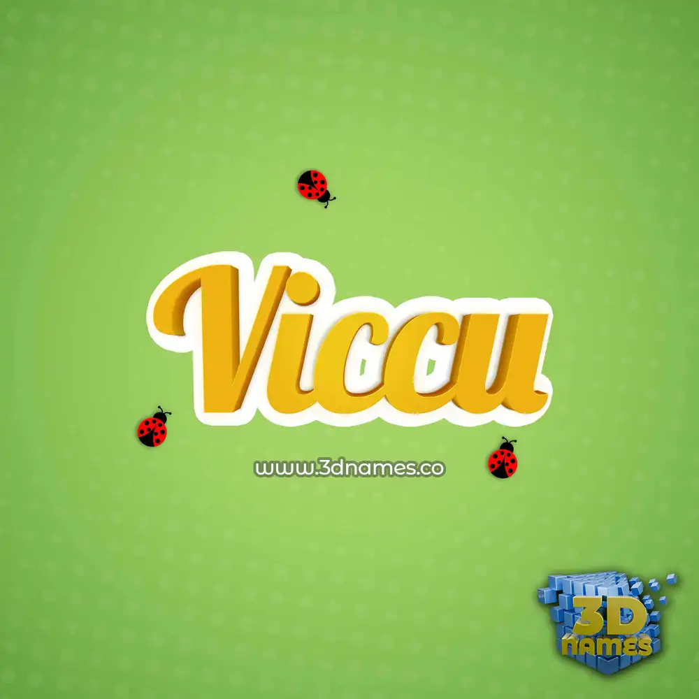 viccu in Ladybugs style - 3D name wallpaper