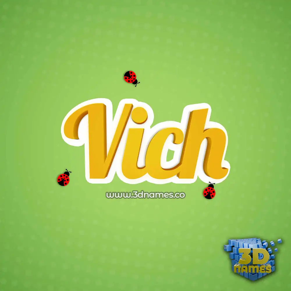 vich in Ladybugs style - 3D name wallpaper
