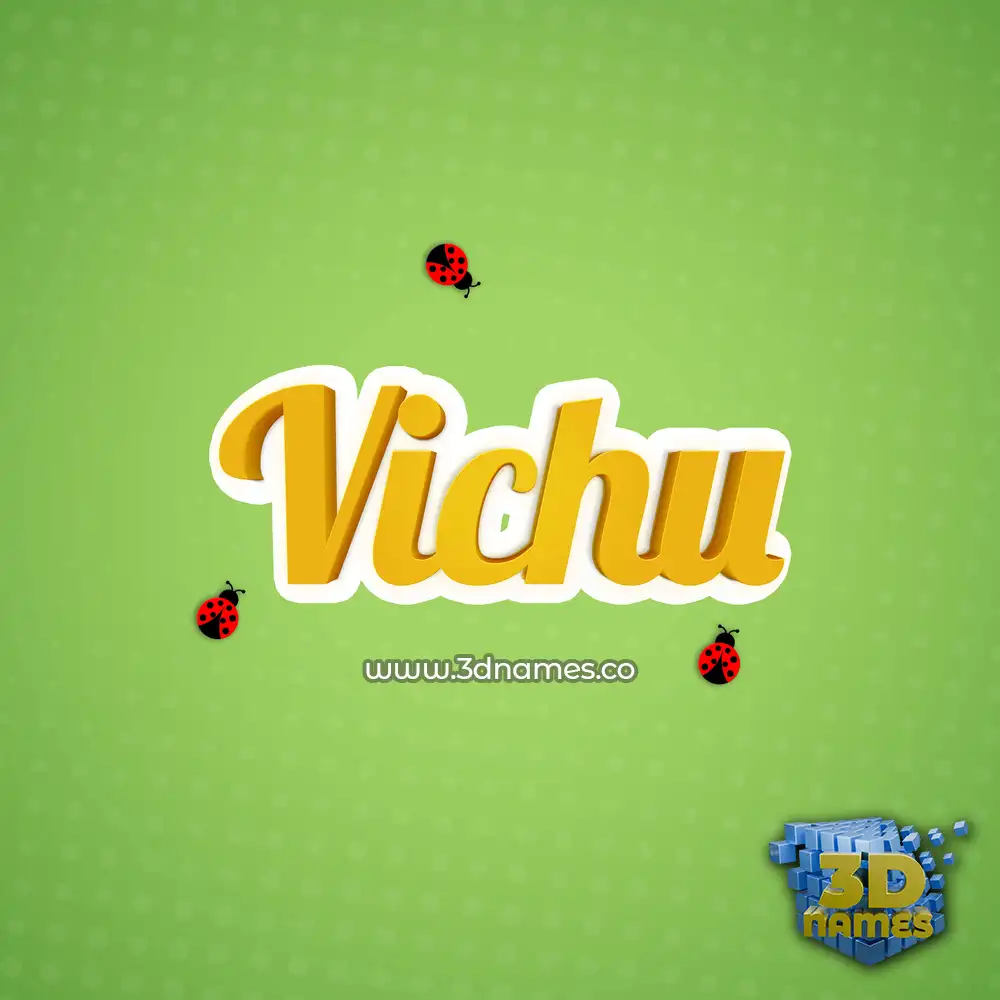 vichu in Ladybugs style - 3D name wallpaper