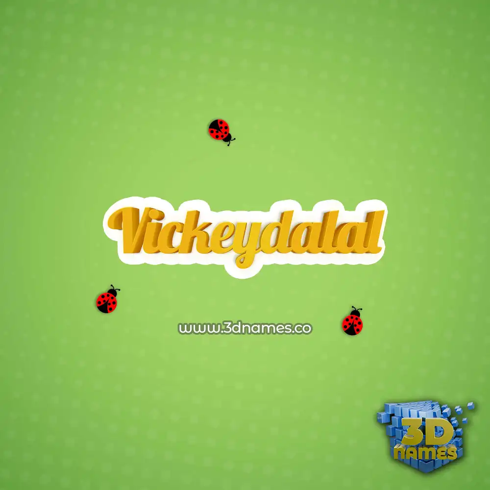 vickeydalal in Ladybugs style - 3D name wallpaper
