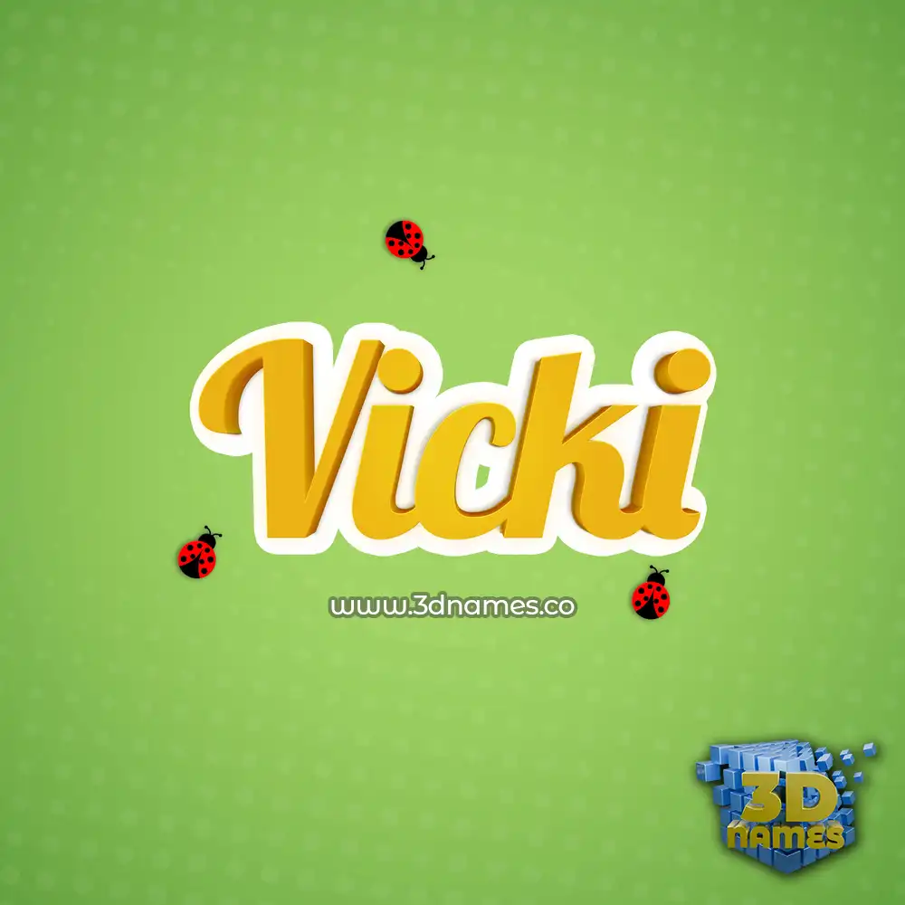 vicki in Ladybugs style - 3D name wallpaper