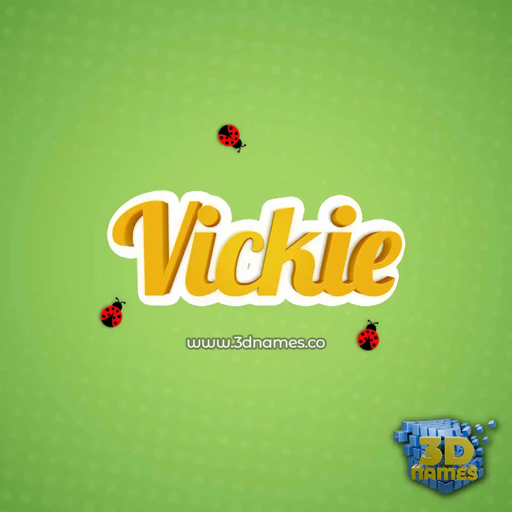 vickie in Ladybugs style - 3D name wallpaper