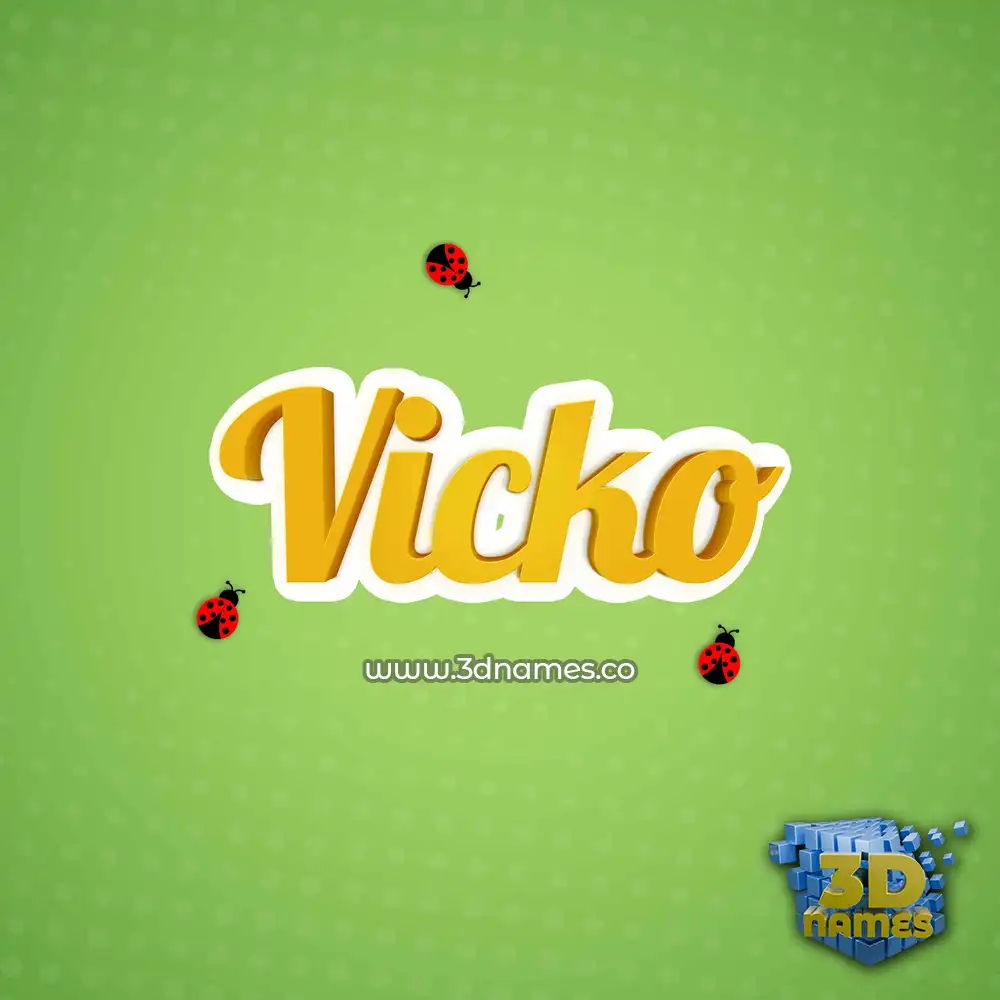 vicko in Ladybugs style - 3D name wallpaper