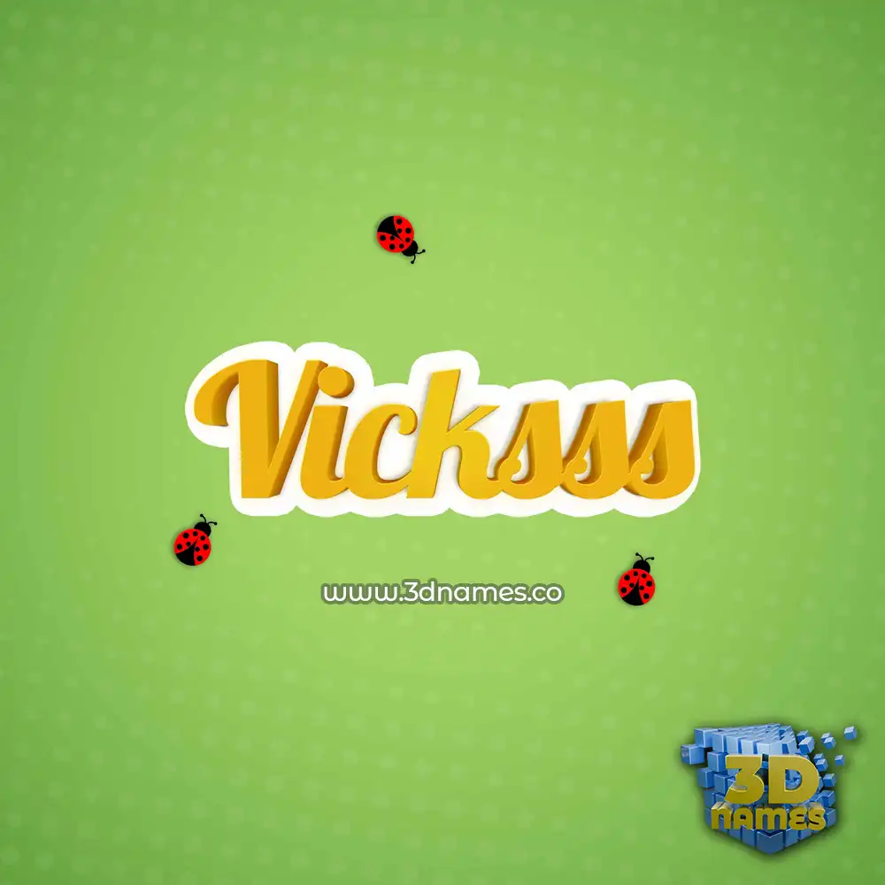 vicksss in Ladybugs style - 3D name wallpaper