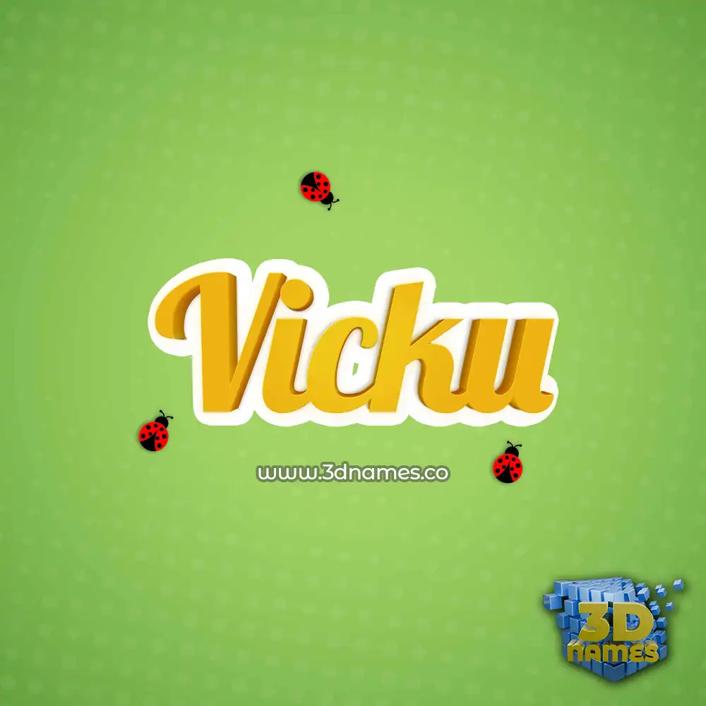 vicku in Ladybugs style - 3D name wallpaper