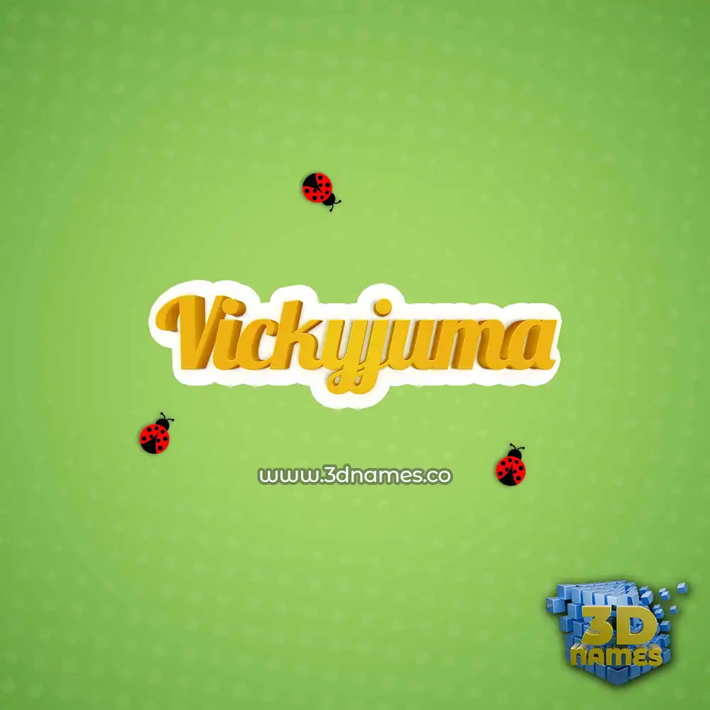 vickyjuma in Ladybugs style - 3D name wallpaper