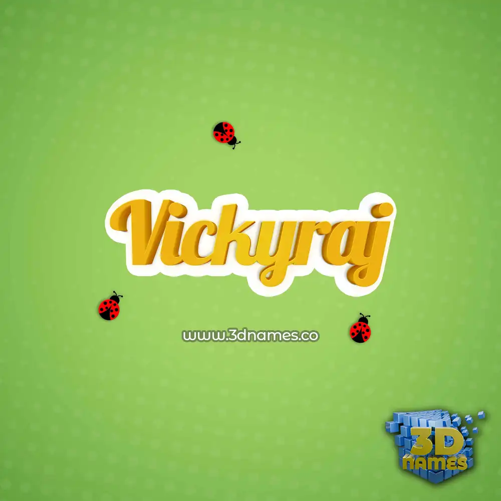 vickyraj in Ladybugs style - 3D name wallpaper