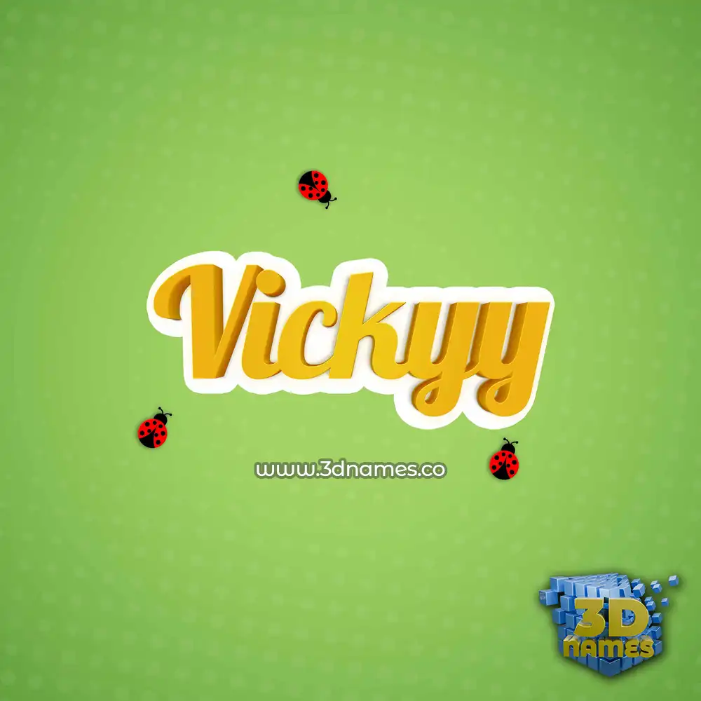 vickyy in Ladybugs style - 3D name wallpaper