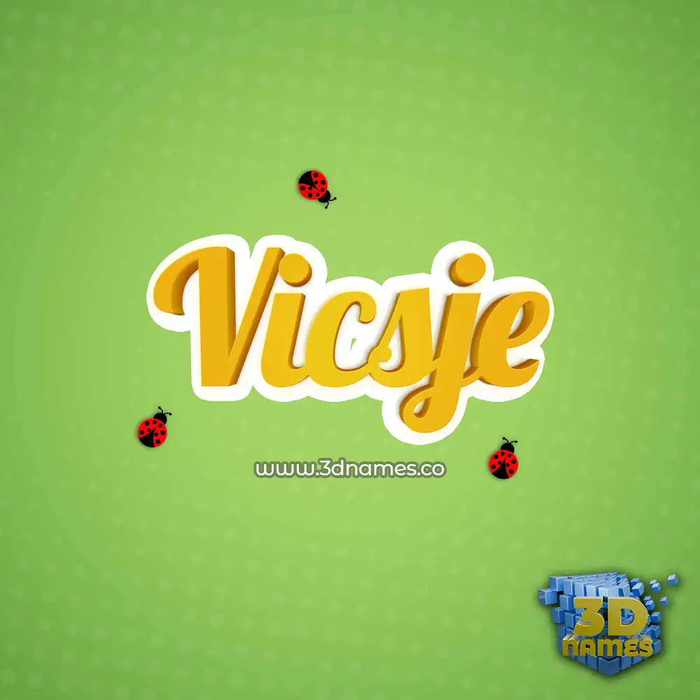 vicsje in Ladybugs style - 3D name wallpaper