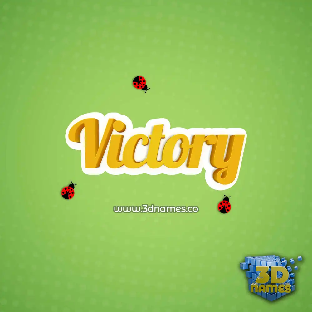 victory in Ladybugs style - 3D name wallpaper