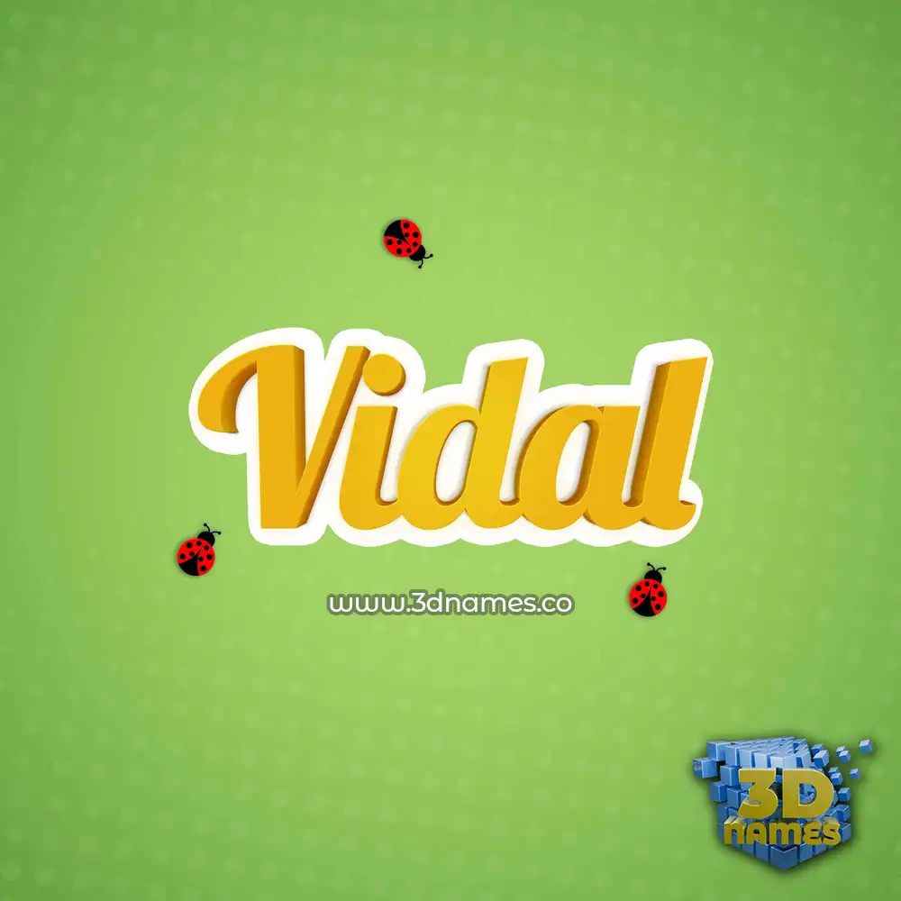 vidal in Ladybugs style - 3D name wallpaper