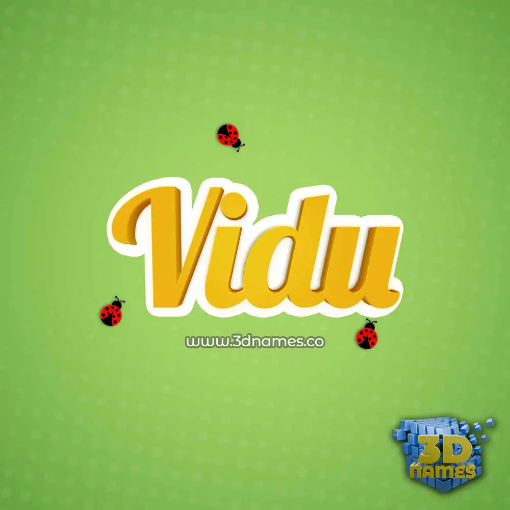 vidu in Ladybugs style - 3D name wallpaper