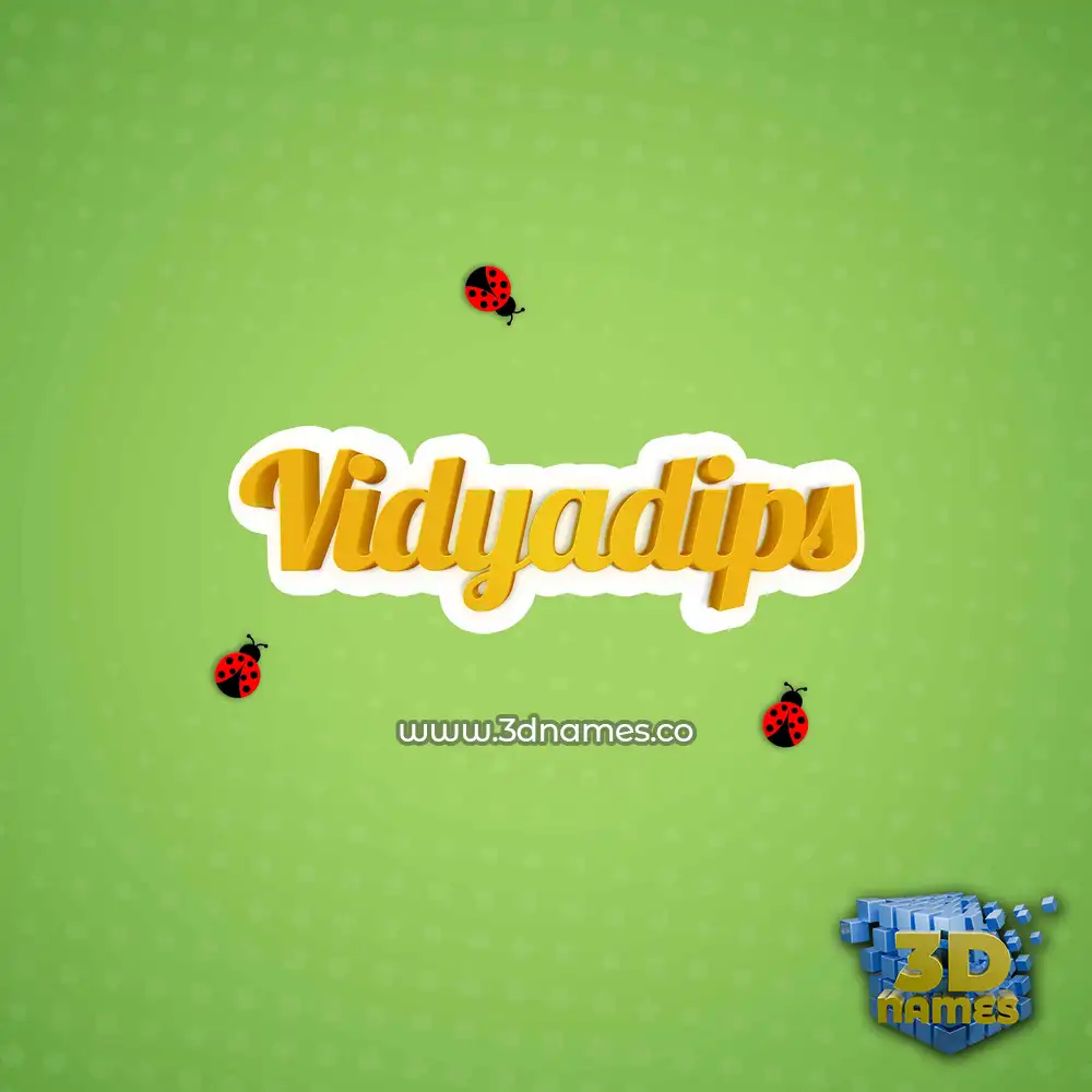 vidyadips in Ladybugs style - 3D name wallpaper