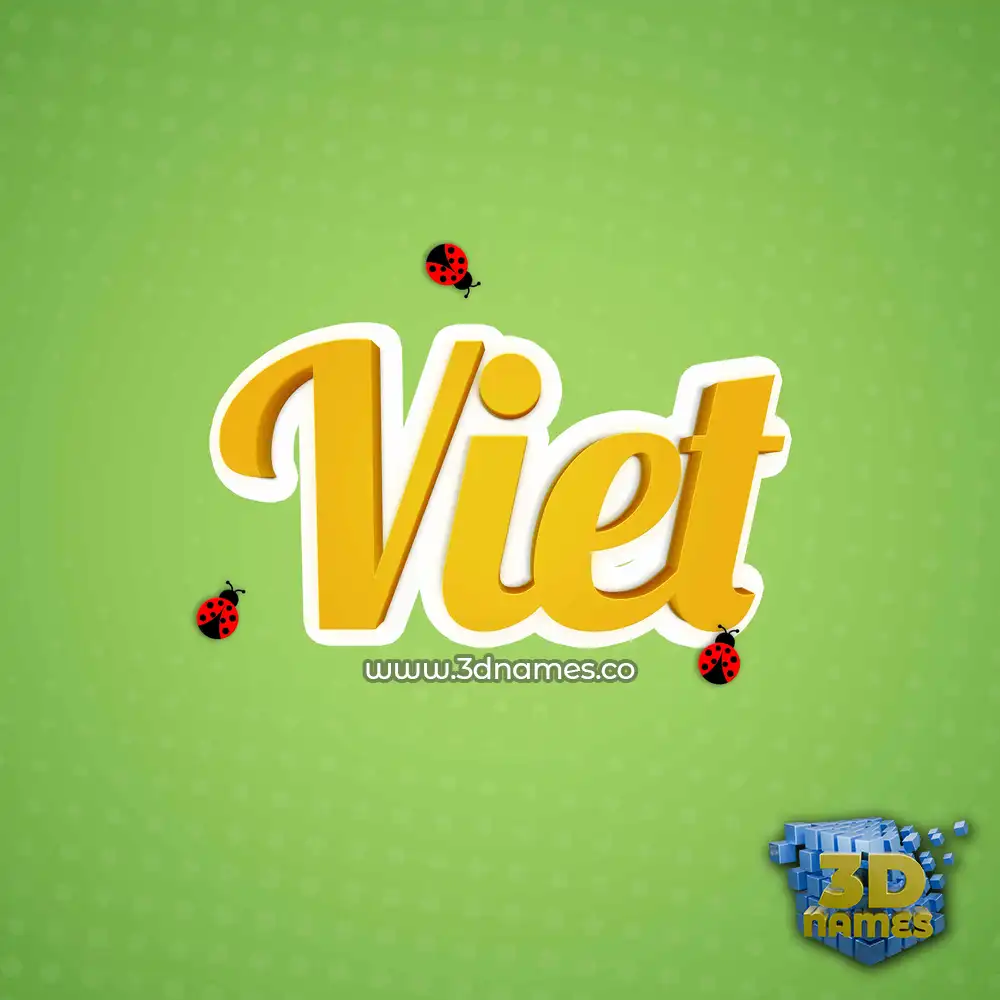 viet in Ladybugs style - 3D name wallpaper