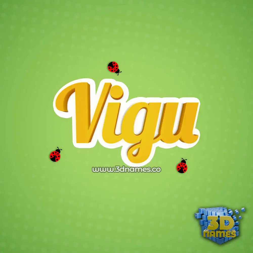 vigu in Ladybugs style - 3D name wallpaper