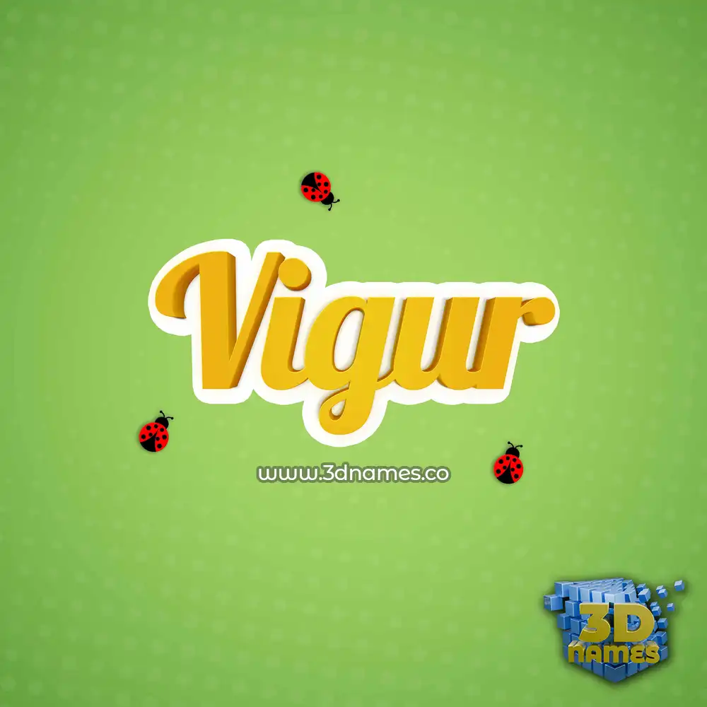 vigur in Ladybugs style - 3D name wallpaper