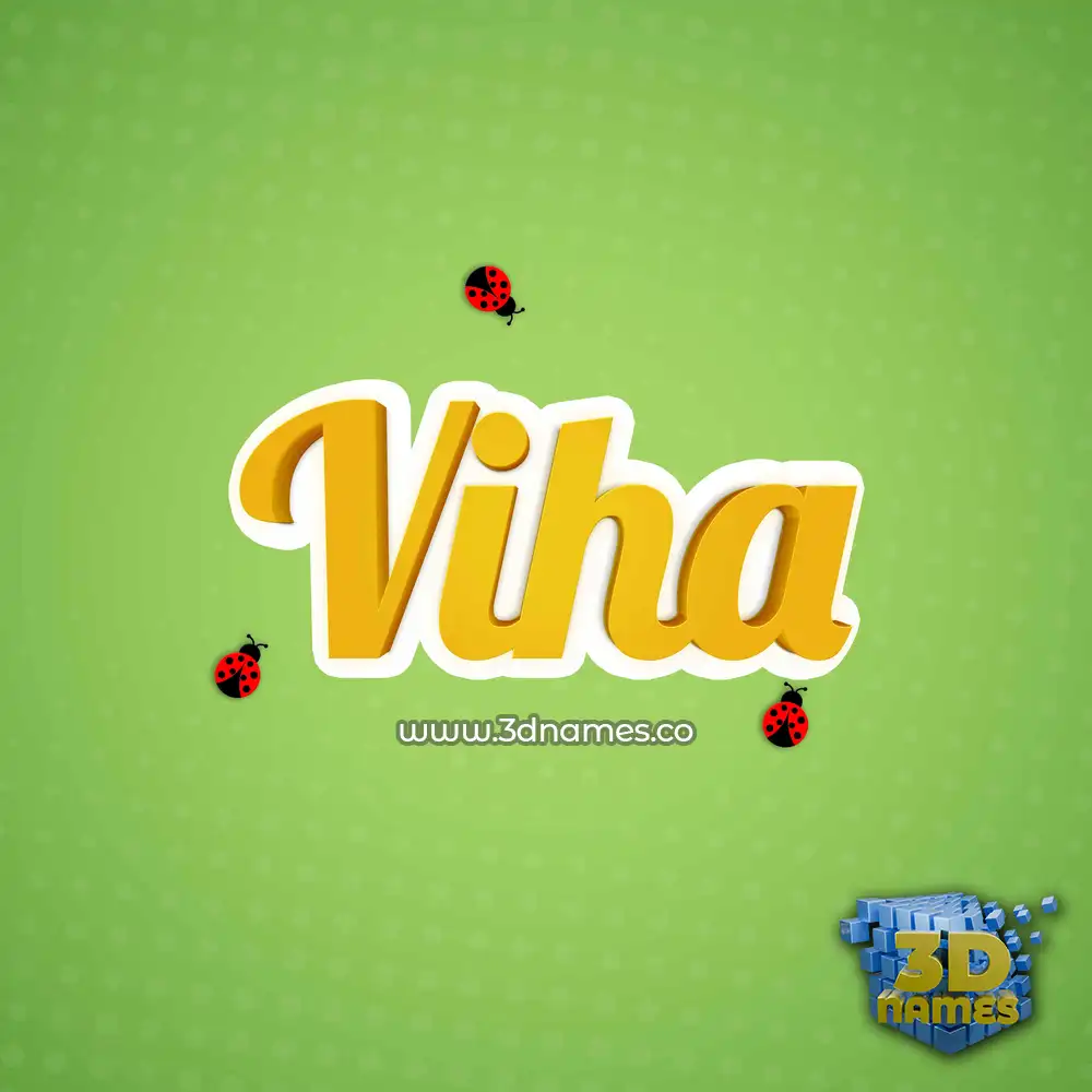 viha in Ladybugs style - 3D name wallpaper