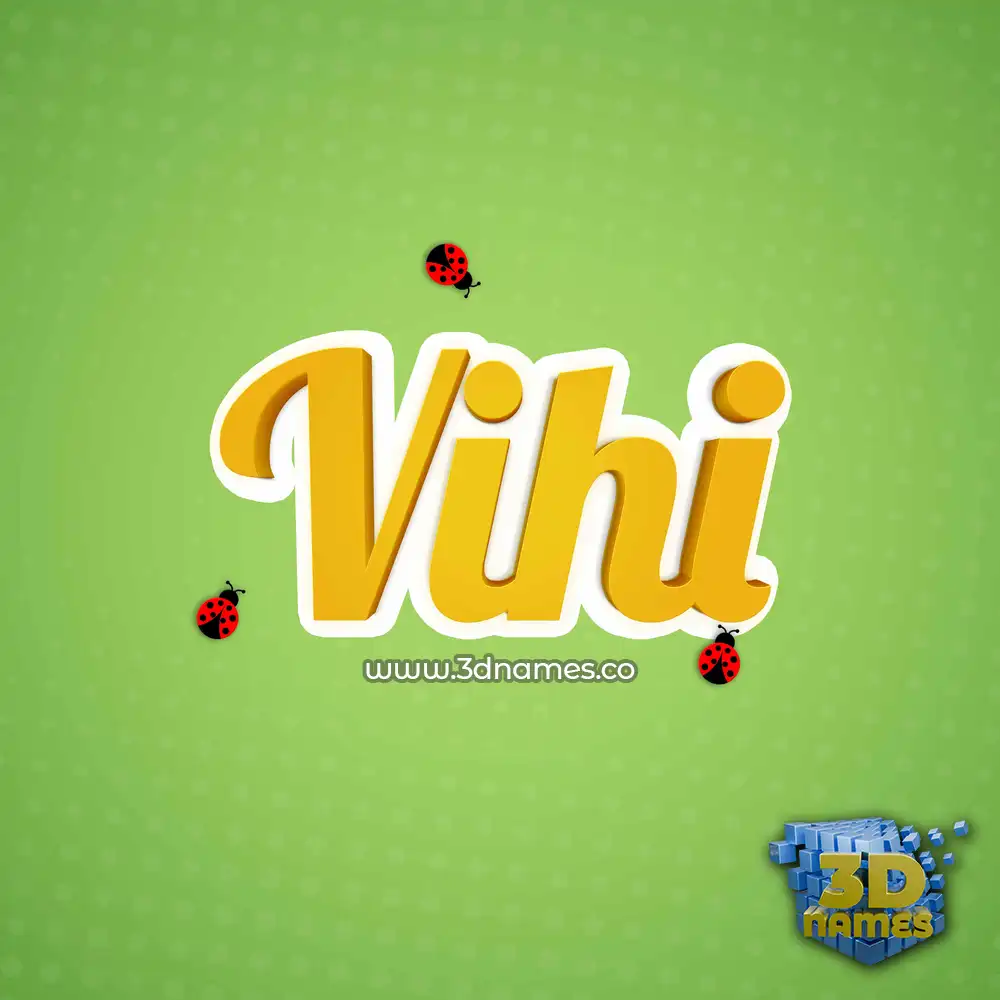vihi in Ladybugs style - 3D name wallpaper