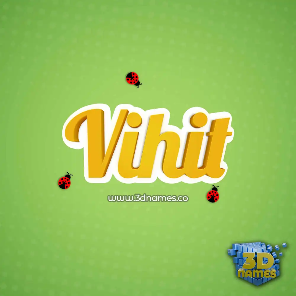 vihit in Ladybugs style - 3D name wallpaper