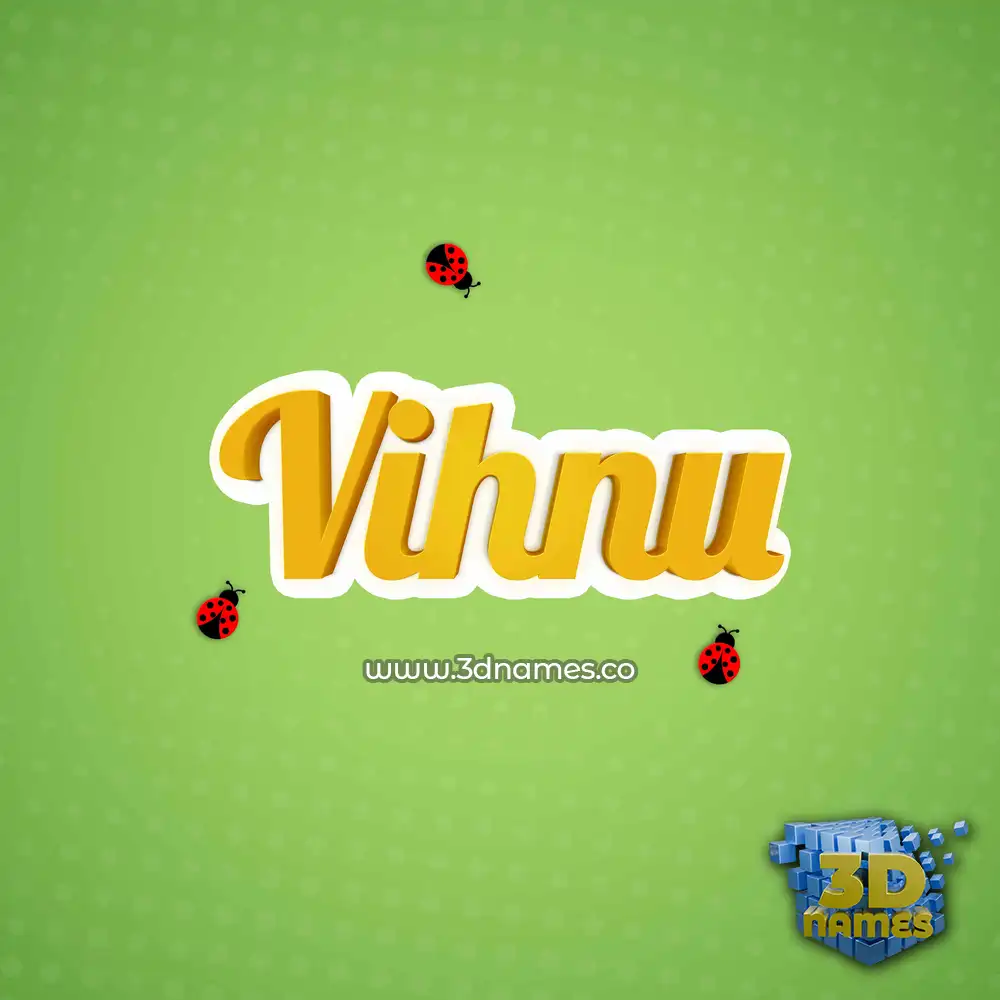 vihnu in Ladybugs style - 3D name wallpaper
