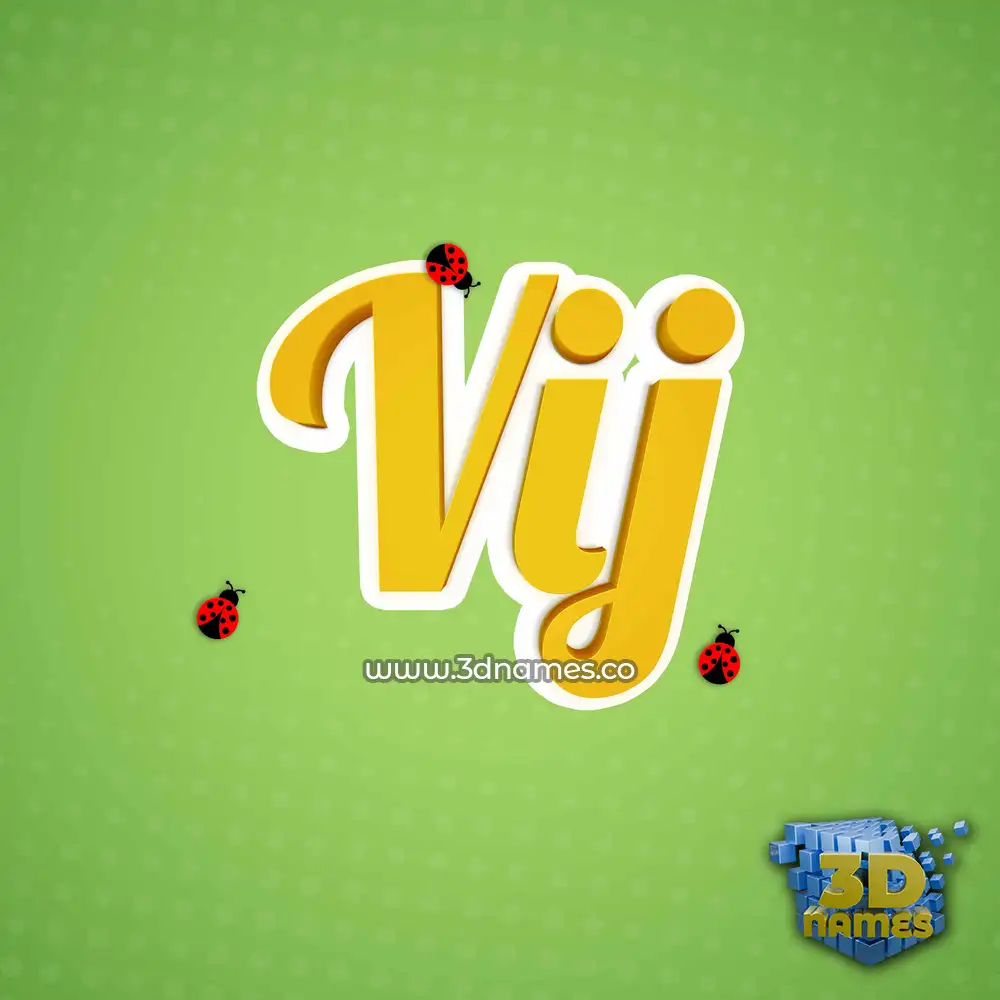 vij in Ladybugs style - 3D name wallpaper