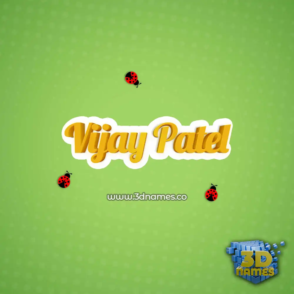 vijay patel in Ladybugs style - 3D name wallpaper