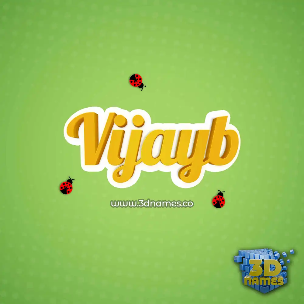 vijayb in Ladybugs style - 3D name wallpaper