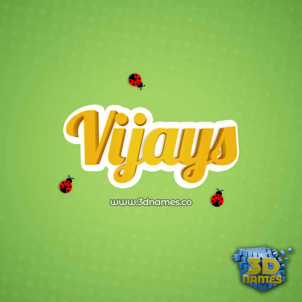 vijays in Ladybugs style - 3D name wallpaper