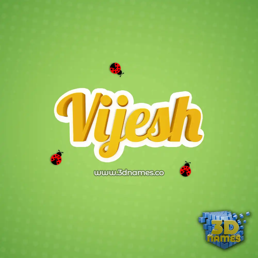 vijesh in Ladybugs style - 3D name wallpaper