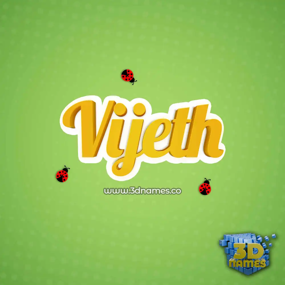 vijeth in Ladybugs style - 3D name wallpaper