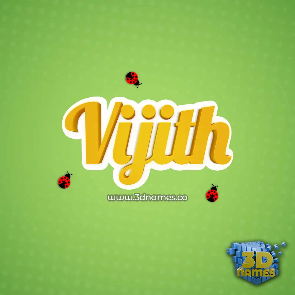 vijith in Ladybugs style - 3D name wallpaper
