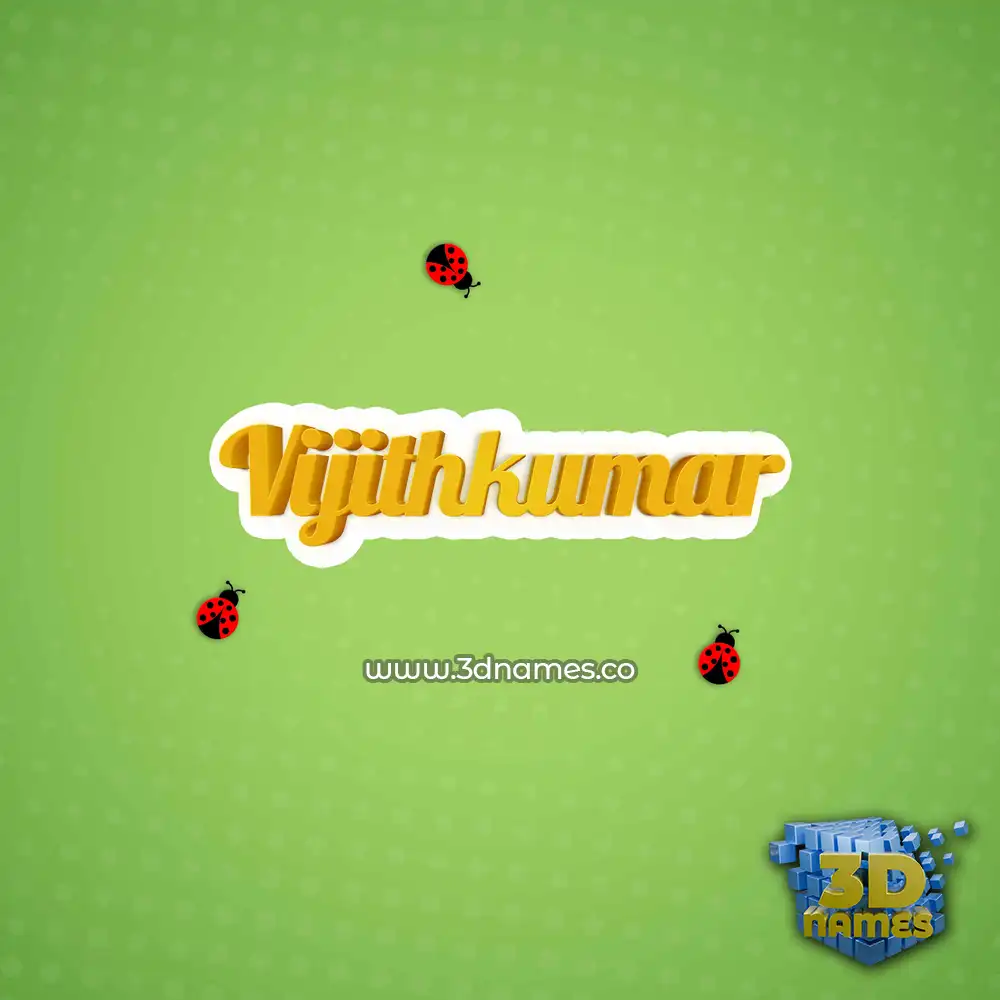 vijithkumar in Ladybugs style - 3D name wallpaper