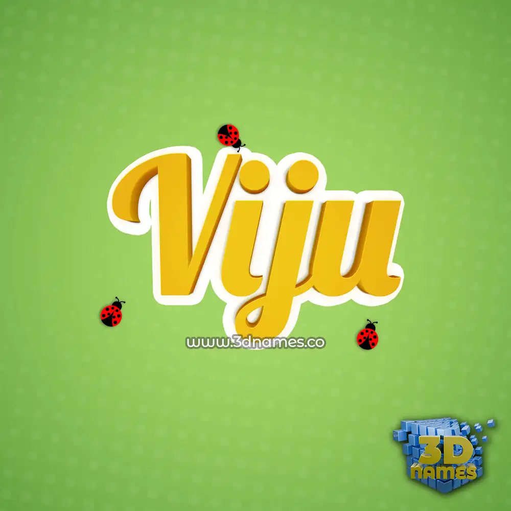 viju in Ladybugs style - 3D name wallpaper