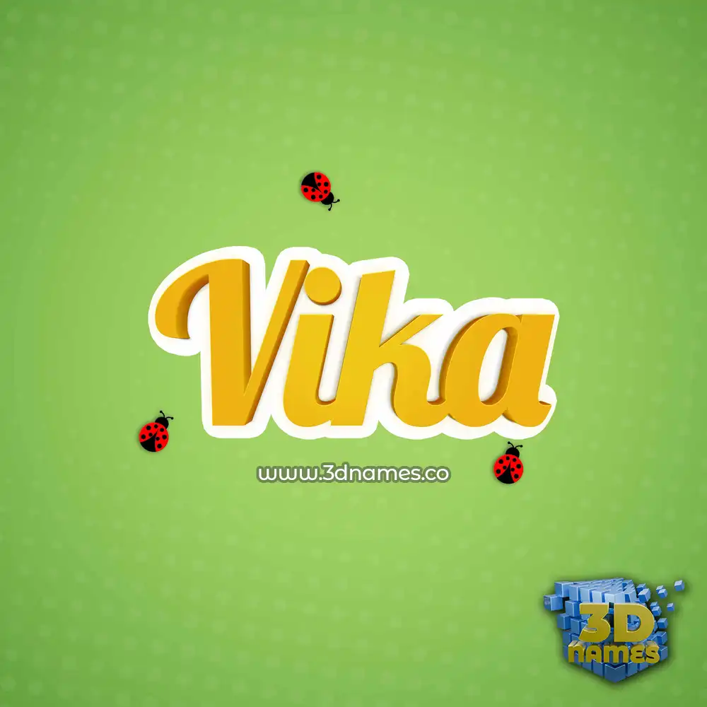 vika in Ladybugs style - 3D name wallpaper
