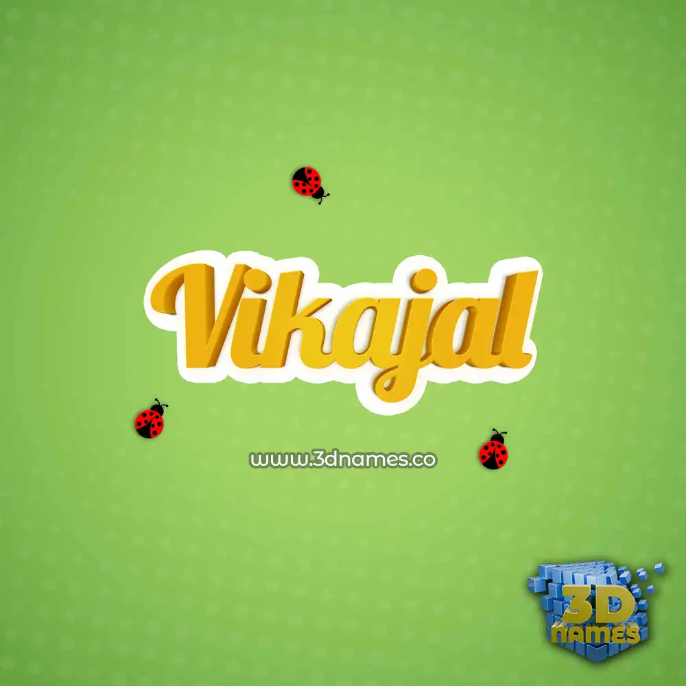 vikajal in Ladybugs style - 3D name wallpaper
