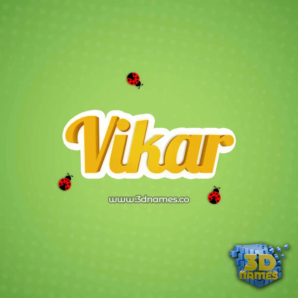 vikar in Ladybugs style - 3D name wallpaper