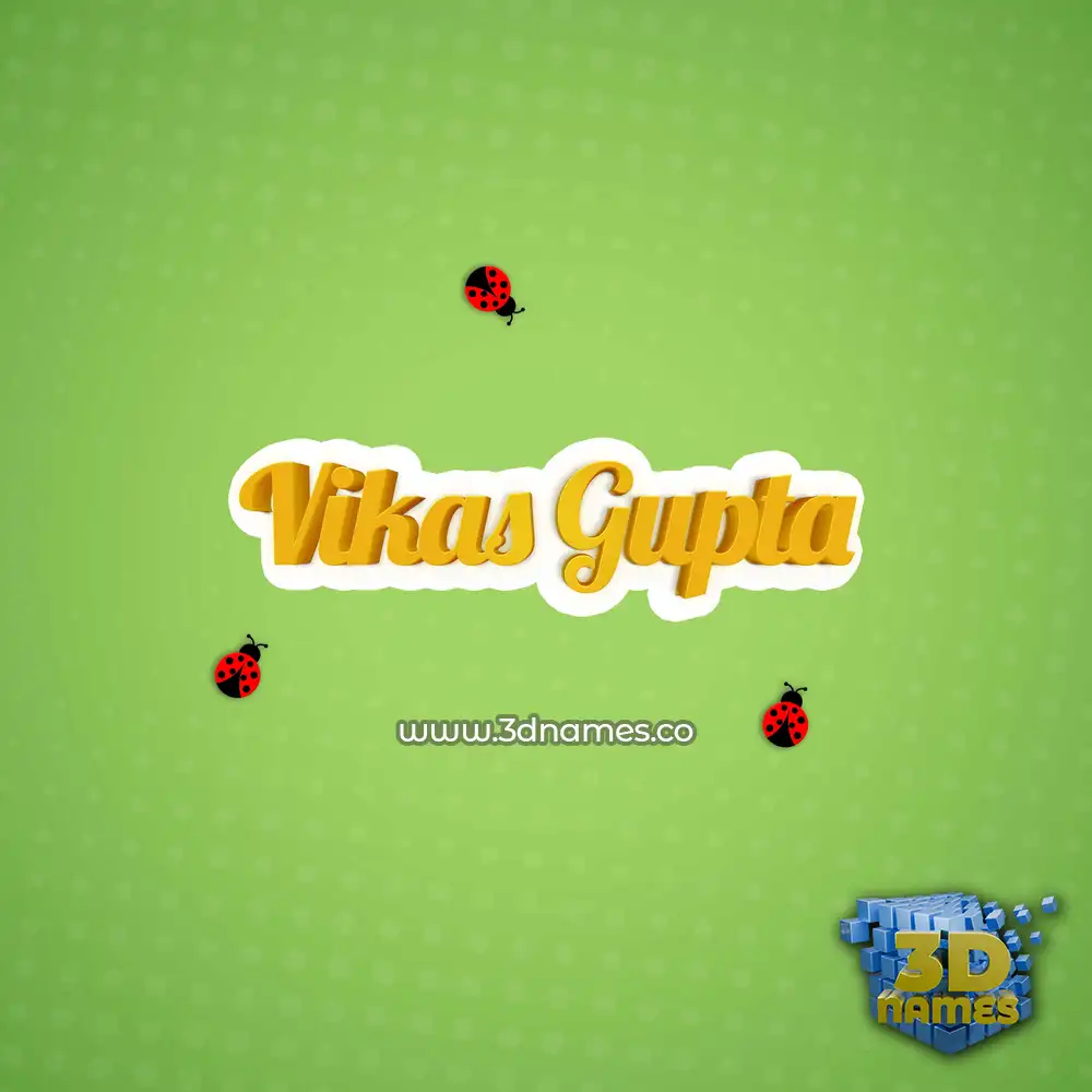 vikas gupta in Ladybugs style - 3D name wallpaper