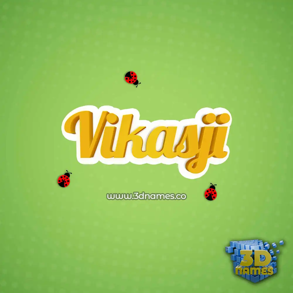 vikasji in Ladybugs style - 3D name wallpaper