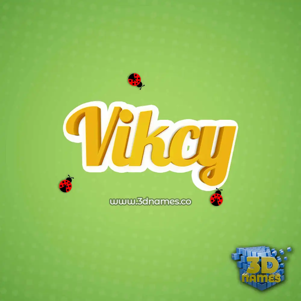 vikcy in Ladybugs style - 3D name wallpaper