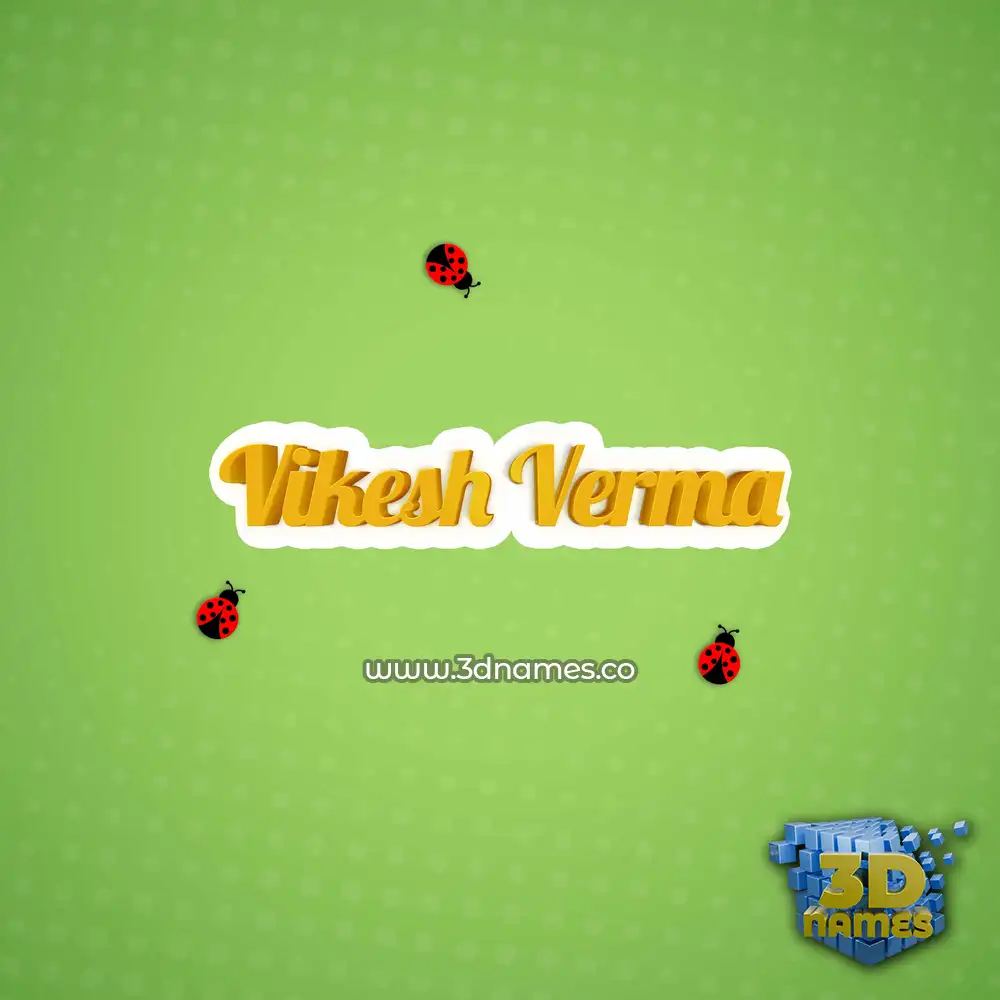 vikesh verma in Ladybugs style - 3D name wallpaper