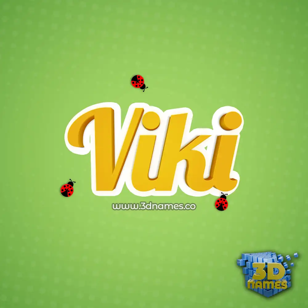 viki in Ladybugs style - 3D name wallpaper